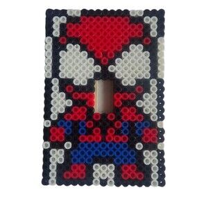 SPIDERMAN PERLER SWITCH PLATE - HANDMADE
